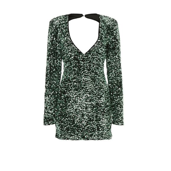 Bardot Lilia‎ Sequin Mini Dress in Green Size xxl US Size 12 - Picture 5 of 10